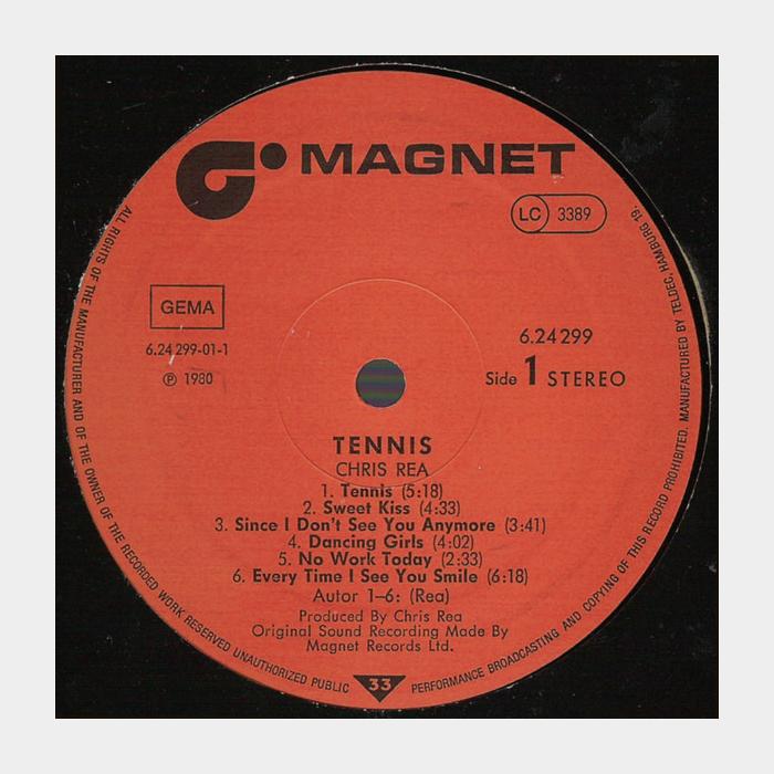 Chris Rea - Tennis (ex+/ex+)