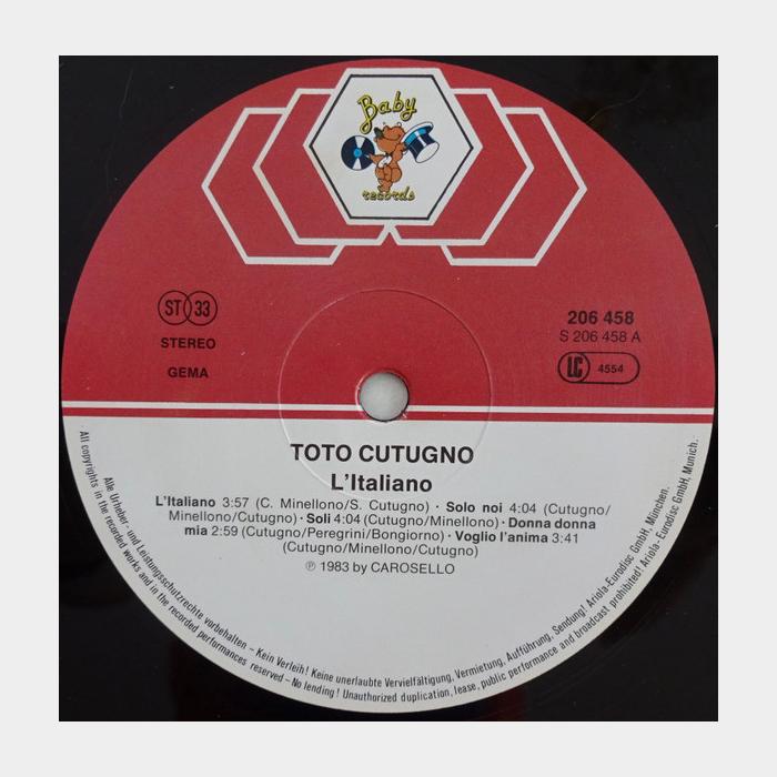 Toto Cutugno - L'Italiano (ex+/ex+)