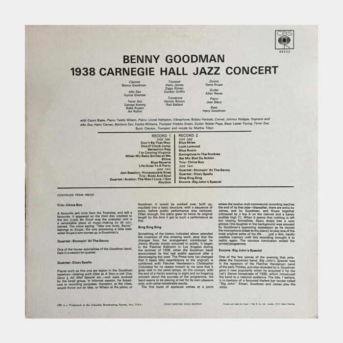 Benny Goodman - The Famous 1938 Carnegie Jazz Concert 2LP (ex+/ex)