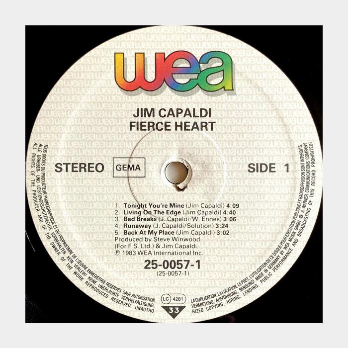 Jim Capaldi - Fierce Heart (ex+/ex)